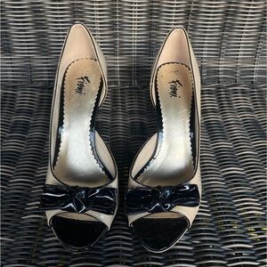 Fioni black/tan bow high heels - 8.5W